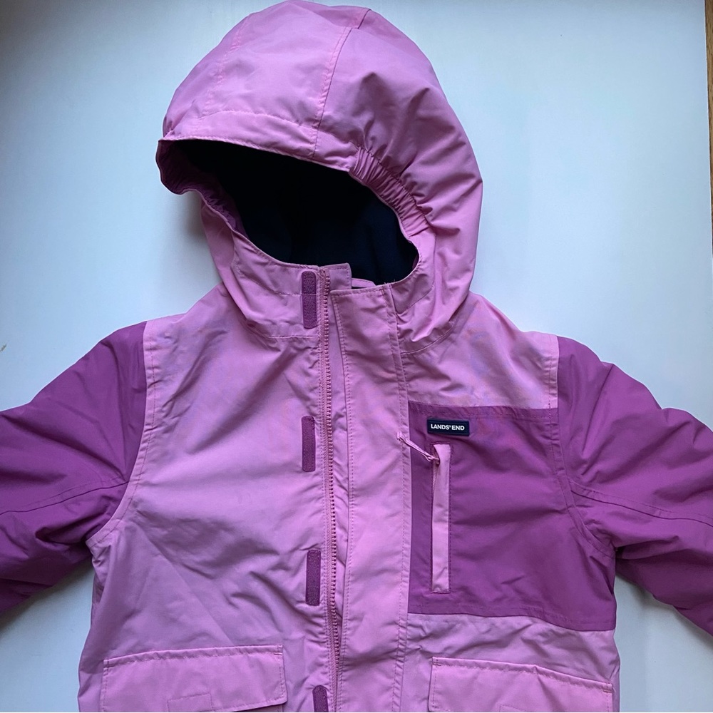 Lands end girls winter coat jacket M 8 pink